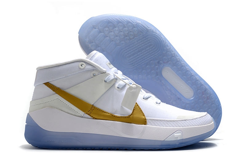 Men's Running weapon Kevin Durant 13 White/Gold Shoes 003